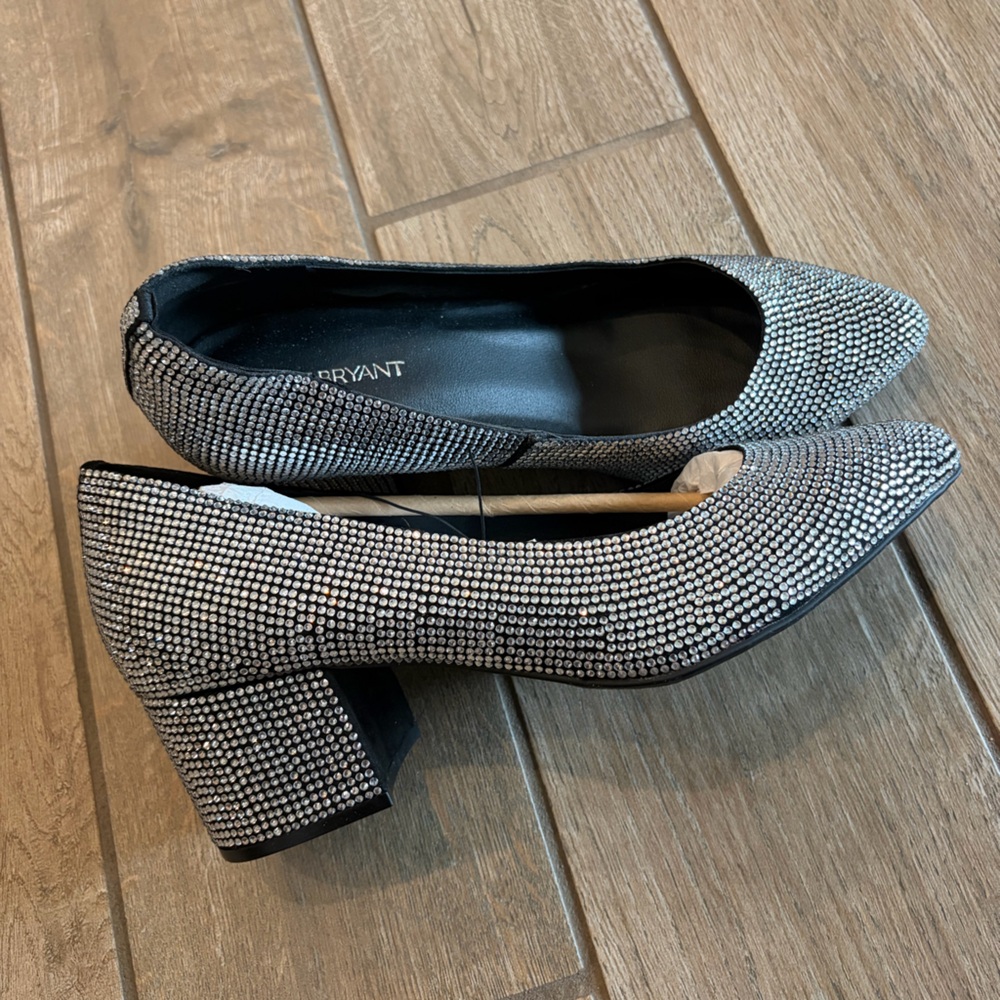 Lane Bryant sparkle block heel pumps in silver Rhinestones size 11 Wide New